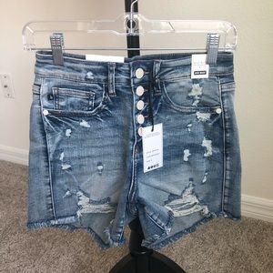 Judy Blue Distressed Button Fly Shorts S